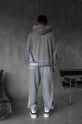 HANORAC SI PANTALONI SET GRI PRESPALAT "DESTROYED"